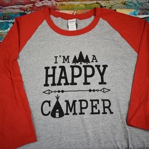 Happy Camper 3/4 sleeve graphic